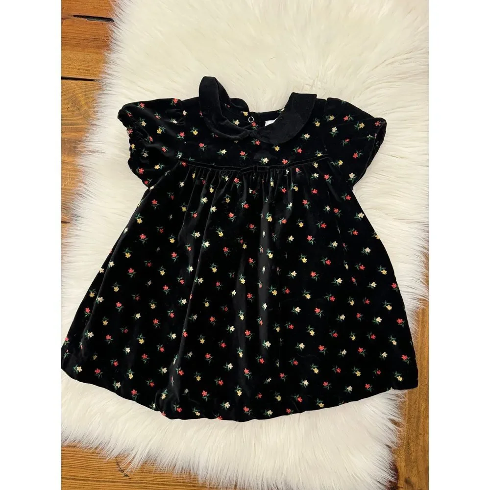 Vintage Gymboree black‎ velvety dress 18/24m EUC